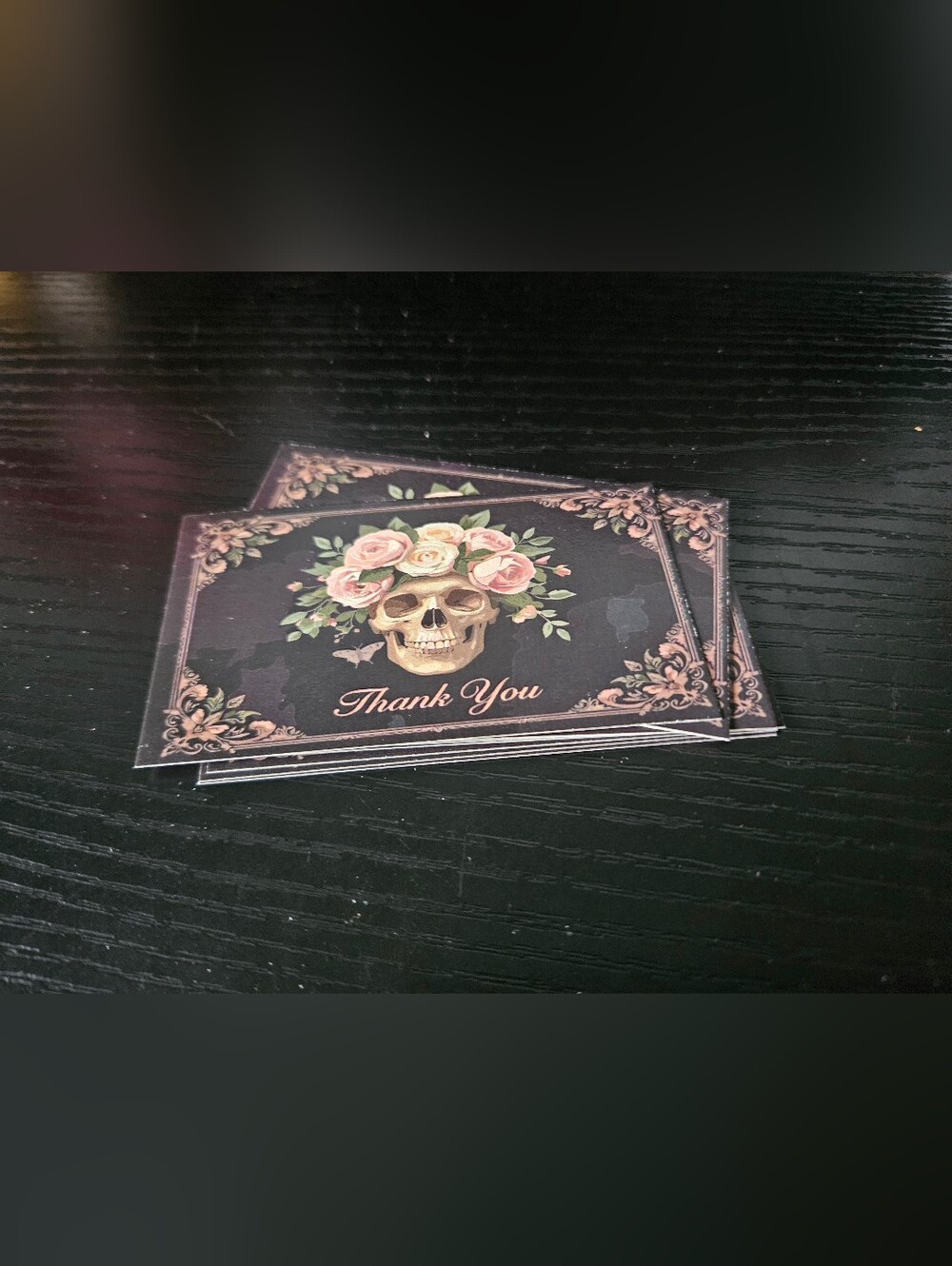 Skull Floral Crown Thank You cards